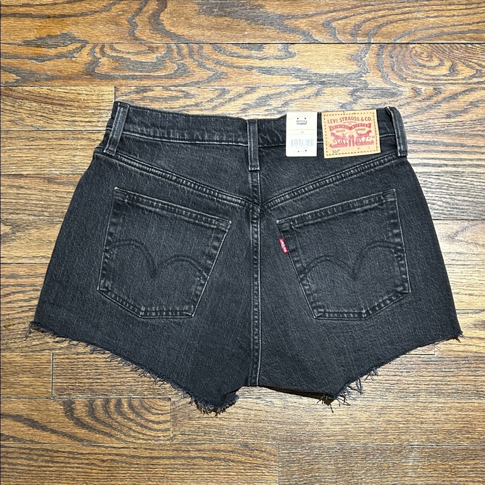 Levi's Women's Dark Denim Jean Shorts - Picture 9 of 11